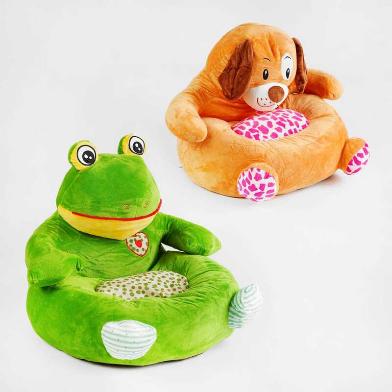 М“яке крісло C 44355 (12) 2 види, Жаба, Цуценя, висота 48см