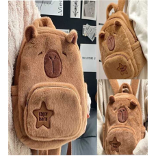 М`який рюкзак M 18212 (200) “Капібара”, висота 30 см, 2 відділення, регульовані ремінці, гачок, на блискавці, у пакеті