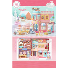 Будиночок 6683 (12) 2 поверхи, флоксові фігурки, гойдалка, аксесуари, прилавок з тістечками, в коробці