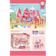 Будиночок 6687 (4) підсвічування, мелодія, 2 ляльки, меблі, аксесуари, улюбленці, наліпки, в коробці