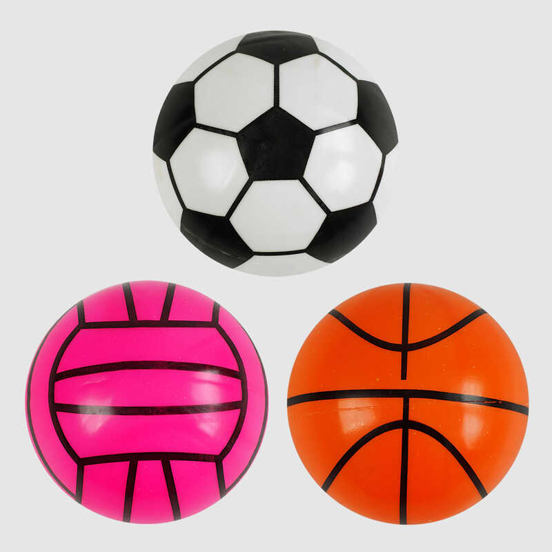 М“яч гумовий M 48543 (800) 3 види, вага 70 грамів, діаметр 16 см, ВИДАЄТЬСЯ ТІЛЬКИ МІКС ВИДІВ