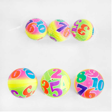 М`яч гумовий С 56682 (150) 3 штуки, діаметр 7 см, у сітці