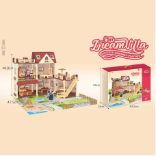 Будиночок VC 6031 (10) 209 деталей, 2 ляльки, рухомі частини тіла, муляжі меблів, музичного інструмента, посуду, в коробці