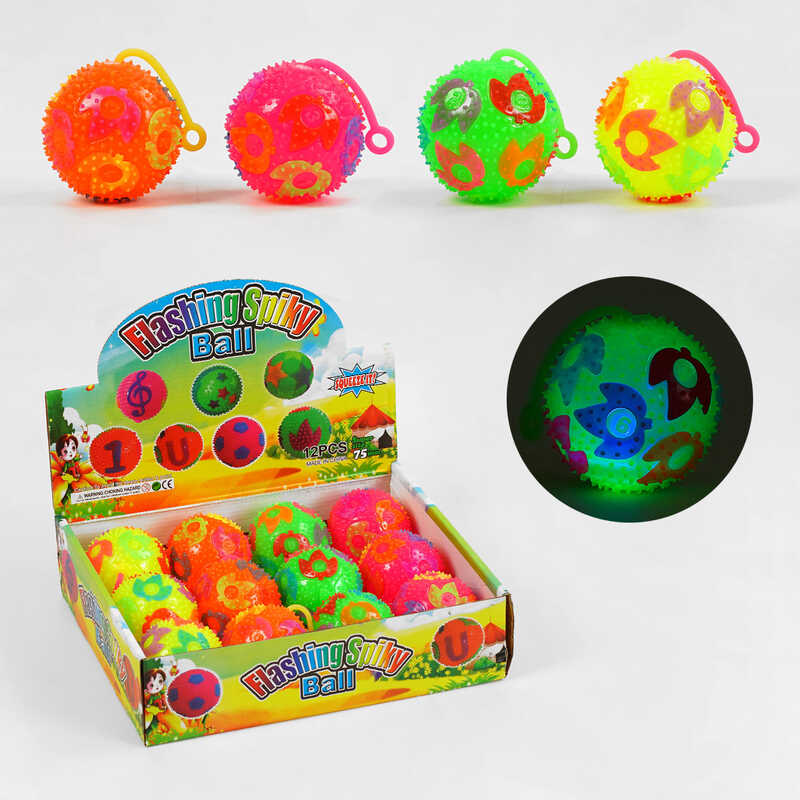 М`яч стрибун C 60447 (24) “Квітки“, світло, пискавка, ЦІНА ЗА 12 ШТУК В БЛОЦІ