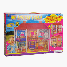 Будиночок для ляльок 6983 (6) 2 поверхи, 128 деталей, меблі, в коробці