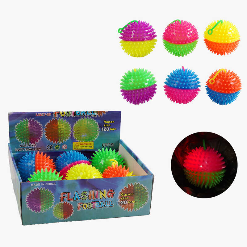 М`яч стрибун C 68793 (20) ЦІНА ЗА 6 ШТУК В БЛОЦІ, підсвічування, гумове кільце-тримач, пискавка, в коробці
