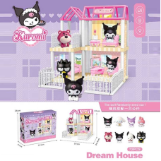 Будиночок з героями 1 SY-3 Штрих=41943 (72) 1 герой, 72 елементи, підсвічування, висота 31см, два поверхи, ліжечко, стіл, парканчик, в коробці