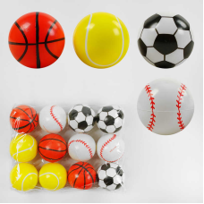 М`яч фомовий C 60302 (60) ЦІНА ЗА 12 ШТУК У ПАКУВАННІ, діаметр 7 см