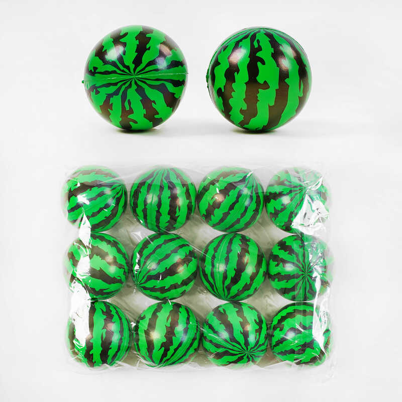 М`яч фомовий C 60317 (60) ЦІНА ЗА 12 ШТУК У ПАКУВАННІ, “Кавун“, діаметр 7 см