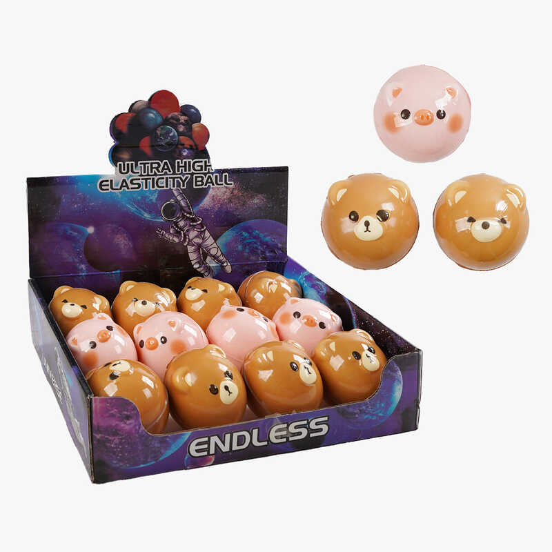 М`яч фомовий C 70592 (32) ЦІНА ЗА 12 ШТУК В БЛОЦІ, “Ведмедик”, діаметр 6,5 см, в коробці