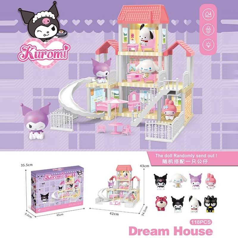 Будиночок з героями 6 SY-1 (36) підсвічування, фігурка героя, 3 поверхи, меблі, в коробці