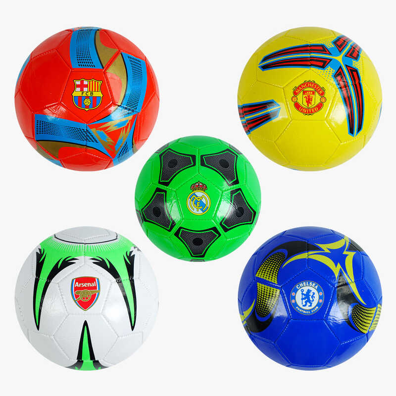 М`яч футбольний C 62381 (100) 5 видів, вага 300-310 грамів, гумовий балон, матеріал PVC, розмір №5, ВИДАЄТЬСЯ МІКС 