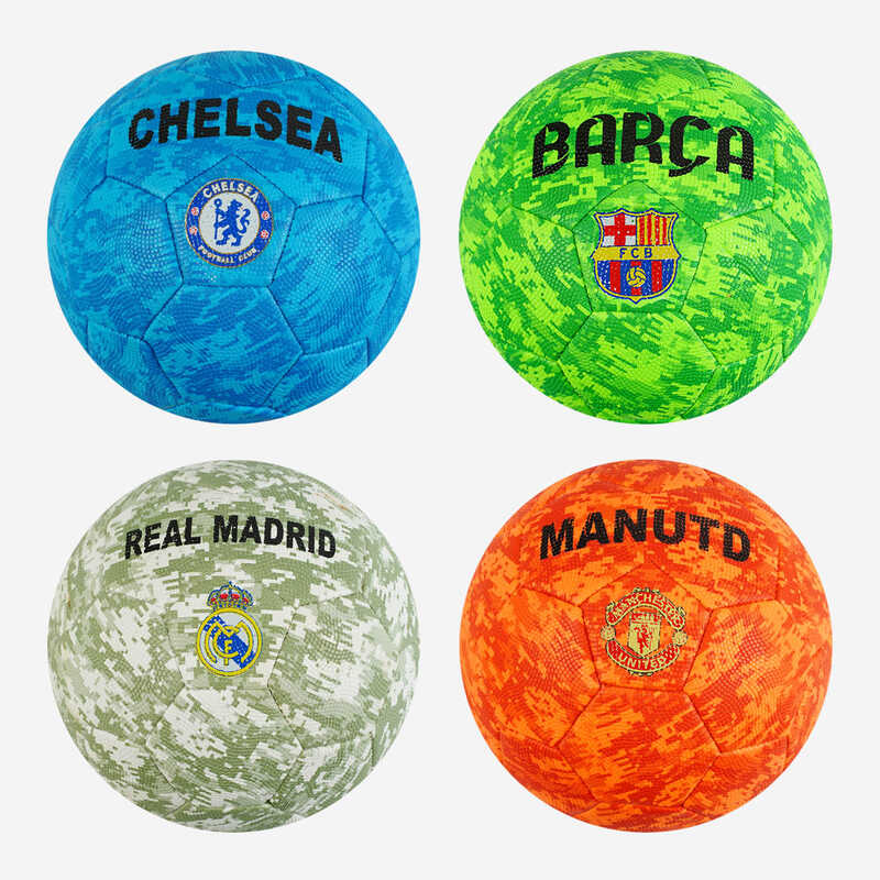 М“яч футбольний C 62410 (80) 4 види, матеріал м“який PVC, вага 330-350 грамів, гумовий балон, розмір №5