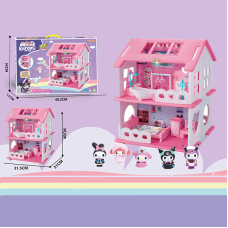 Будиночок з героями YQ 560 (24) розміри будиночка: 31,5х31х40 см, 2 поверхи, меблі, 5 фігурок героїв, в коробці