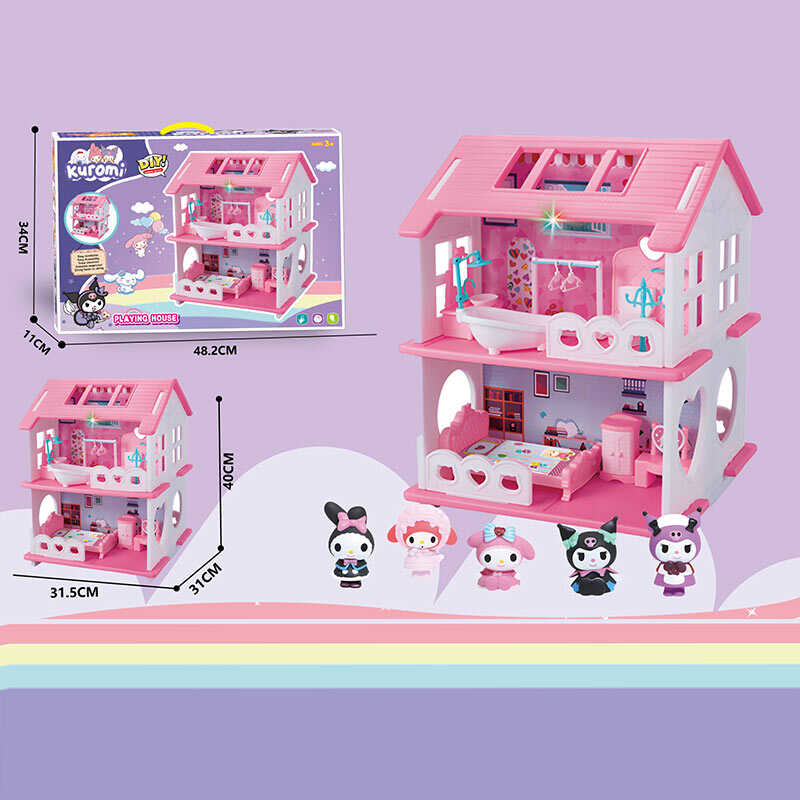 Будиночок з героями YQ 560 (24) розміри будиночка: 31,5х31х40 см, 2 поверхи, меблі, 5 фігурок героїв, в коробці