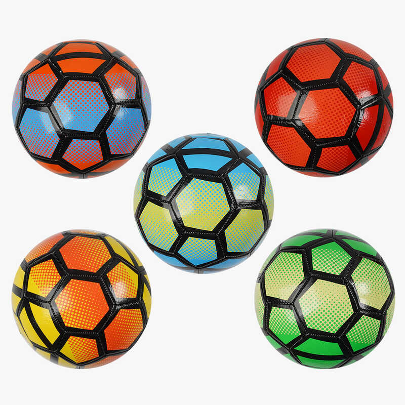 М“яч футбольний C 70120 (100) 5 кольорів, розмір №5, матеріал PVC, 280 грамів, гумовий балон, ВИДАЄТЬСЯ ТІЛЬКИ МІКС ВИДІВ