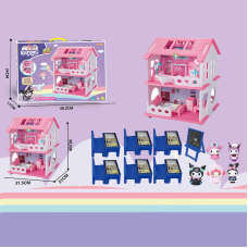 Будиночок з героями YQ 569 (24) розміри будиночка: 31,5х31х40 см, 2 поверхи, меблі, 5 фігурок героїв, в коробці