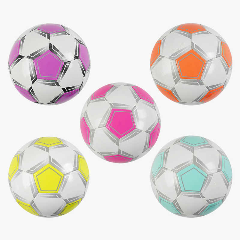 М“яч футбольний C 70124 (100) 5 кольорів, розмір №5, матеріал PVC, 280 грамів, гумовий балон, ВИДАЄТЬСЯ ТІЛЬКИ МІКС ВИДІВ