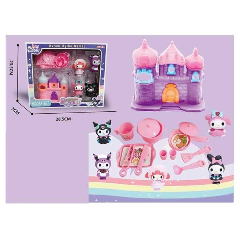 Будиночок з героями YQ 8500 (60/2) 5 фігурок героїв, кухня, посуд, рухомі деталі, в коробці