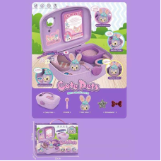 Будиночок з тваринкою 85017 E Штрих=400122 (24) зайчик, підсвічування, звуки, м’яка іграшка, у валізі