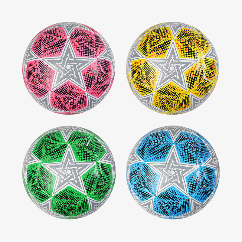 М“яч футбольний C 70293 (80) 4 види, вага 300-310 грамів, гумовий балон, матеріал PVC, розмір №5, ВИДАЄТЬСЯ МІКС 