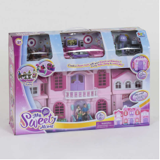 Будиночок ляльковий 16427 (12) з меблями та фігурками, світло, звук, в коробці