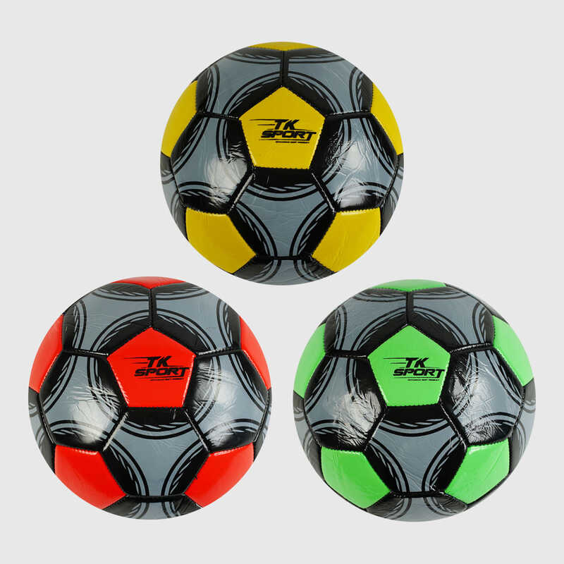 М“яч футбольний М 48472 (80) “TK Sport“, 3 види, вага 300-310 грамів, гумовий балон, матеріал PVC, розмір №5, ВИДАЄТЬСЯ МІКС 