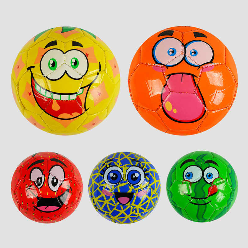 М“яч футбольний М 48476 (200) 5 видів, 100 грамів, матеріал м“який PVC, розмір №2, ВИДАЄТЬСЯ МІКС 