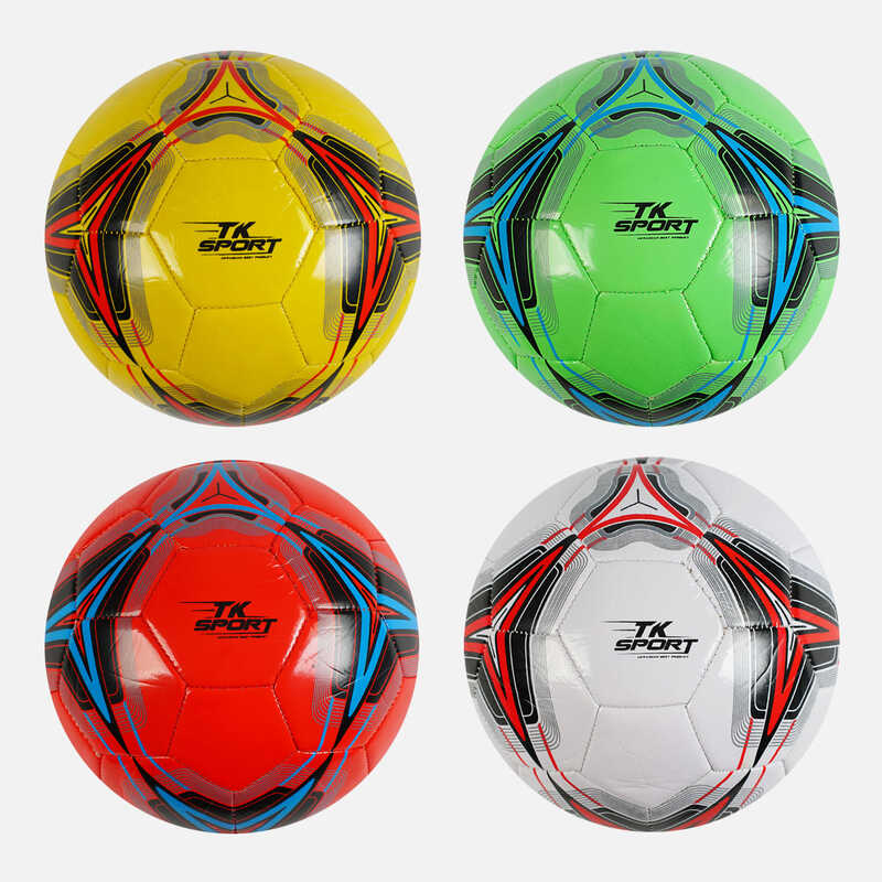 М`яч футбольний С 62386 (80) “TK Sport“ 4 кольори, вага 300-310 грамів, гумовий балон, матеріал PVC, розмір №5, ВИДАЄТЬСЯ МІКС 