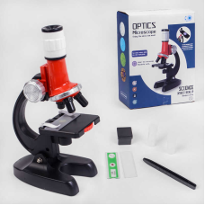 Мікроскоп LZ 8601 (36) підсвічування, предметне скло, колби, пластиковий контейнер, в коробці