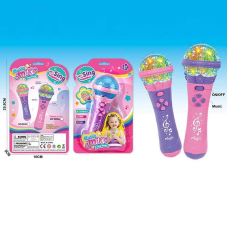 Мікрофон 9826 (168/2) 2 кольори, підсвічування, мелодії, на батарейках, на листі