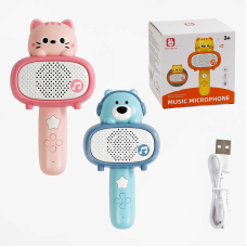 Мікрофон C 575-10 B/11B (36) 2 види, колонка, мелодії, пісні, фрази, підсвічування,USB-кабель, в коробці