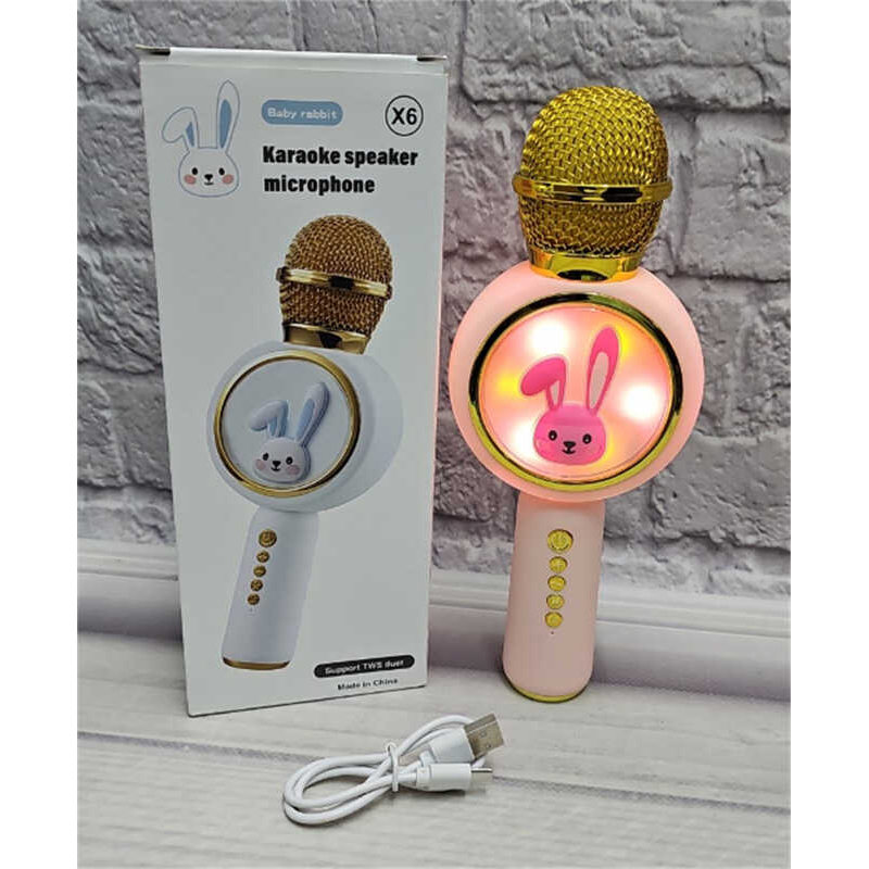 Мікрофон C 72101 (60) зміна голосу, Bluetooth, підсвічування, регулювання гучності,  Type-C кабель, в коробці