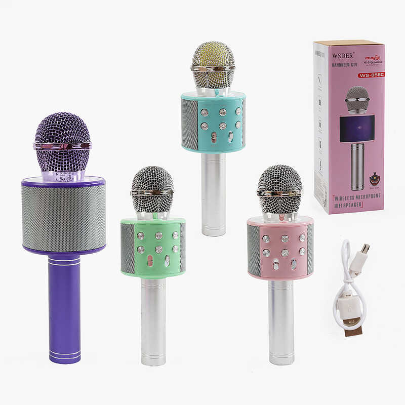 Мікрофон С 60082 (50) 1800 mAh, TF Card, караоке, bluetooth, USB, колонка, в коробці, ВИДАЄТЬСЯ ТІЛЬКИ МІКС ВИДІВ