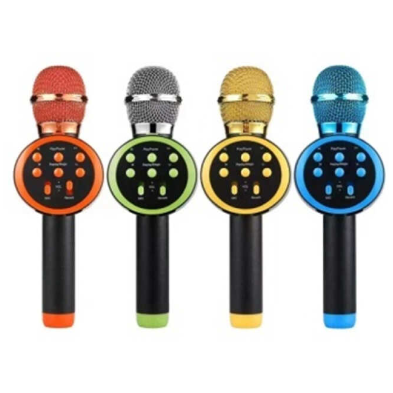 Мікрофон С 60083 (50) 4 види, караоке, bluetooth, USB, колонка, в коробці, ВИДАЄТЬСЯ ТІЛЬКИ МІКС ВИДІВ