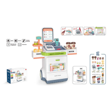 Магазин 668-121 (12) 47 елементів, звук, підсвічування, сканер, продукти, купюри, монети, на батарейках, в коробці