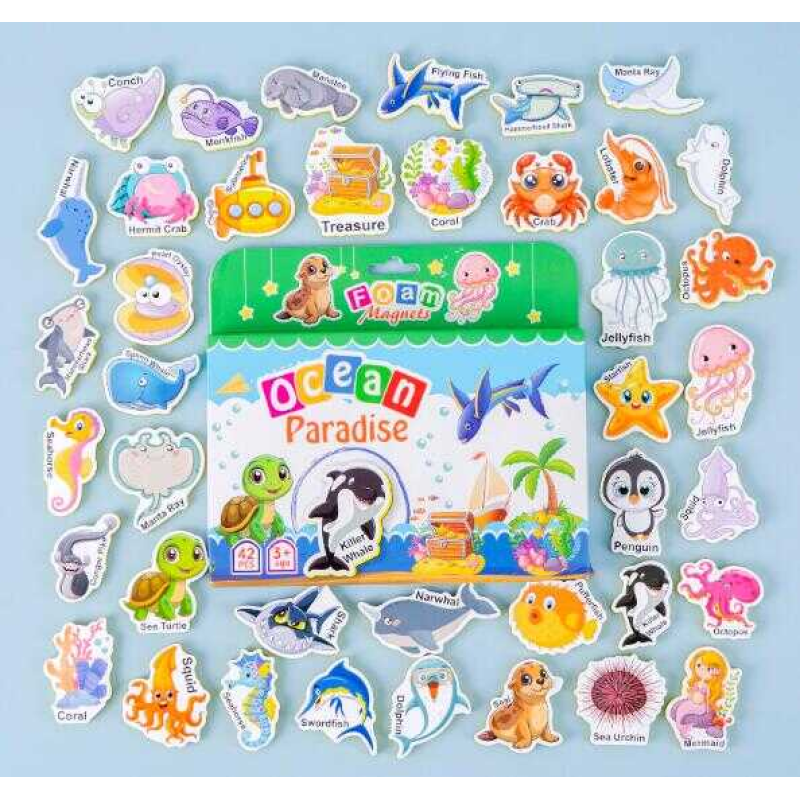 Магніти M 50543 (68) 42 елементи, “Морські жителі”, товщина: 0.5 см, м’які магніти, в коробці