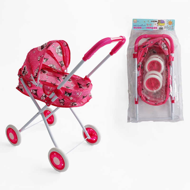 Візок для ляльки TK 71-104 (24/2) “TK Group“, складна конструкція, пупс до 35 см, металевий каркас, в пакеті