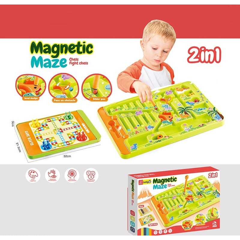 Магнітна гра 2в1 898-9112 (36) сортер, настільна гра, магнітний стилус, в коробці
