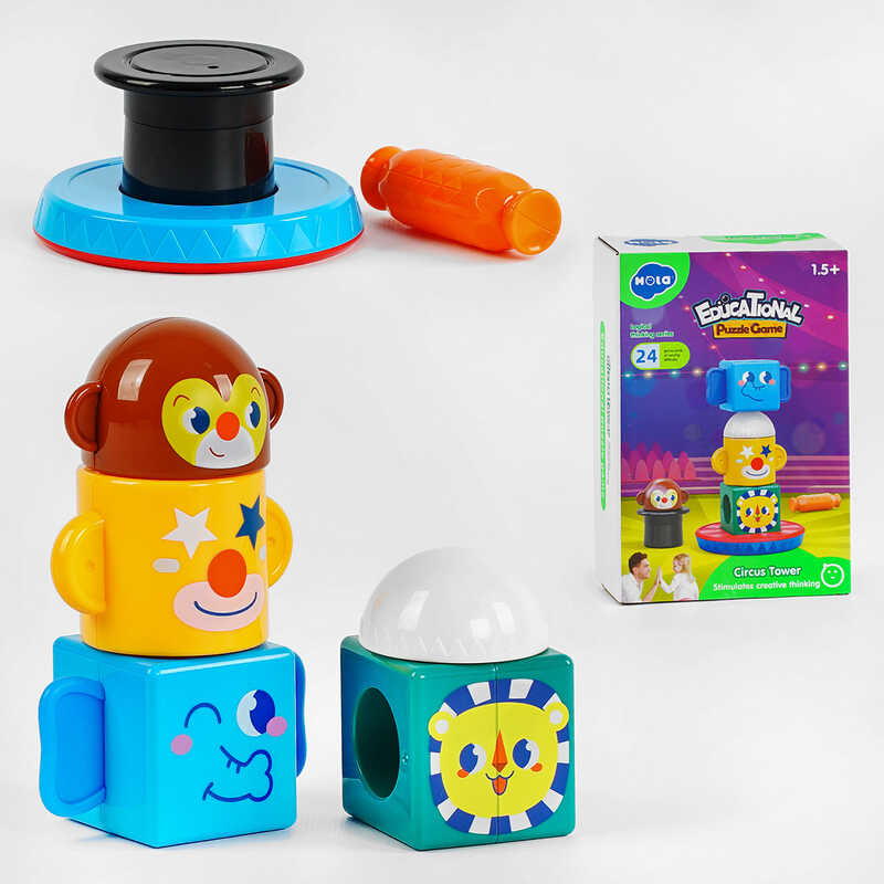 Магнітна гра E 7981 (48) “Hola“, арена цирку, 8 магнітів, 24 види складання гри, в коробці