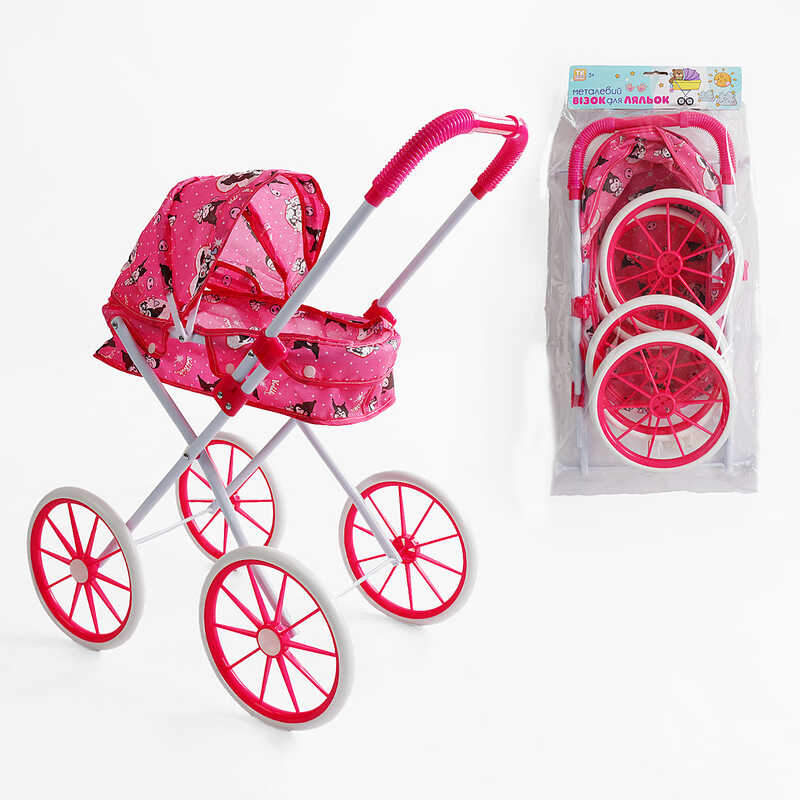 Візок для ляльки TK 83-205 (24/2) “TK Group“, складна конструкція, пупс до 35 см, металевий каркас, в пакеті