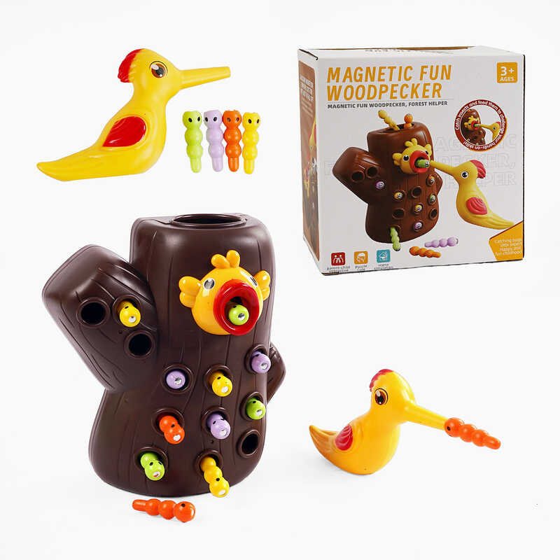 Магнітна гра ME 143 (48/2) пташка з магнітним дзьобом, хробаки, в коробці