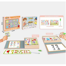 Магнітна гра XHM - 1112 A (64/2) “Математика”, 81 елемент, фломастер, в коробці