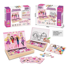 Магнітна гра XHM - 9901 A (36/2) “Одягни ляльку”, дошка пиши-витирай, маркер, 8 карток із завданнями, в коробці