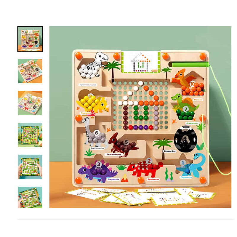 Магнітна дошка C 73279 (40) “Динозаври“, дерев“яна, магнітний стилус, картки, сортер, в коробці