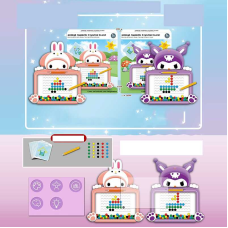 Магнітна мозаїка W 6513 (100) 2 види, магнітна дошка, стилус, картки з завданнями, герой, в коробці