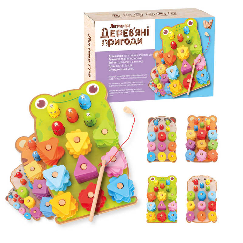 Магнітна риболовля 44120 (36) “WToys“, дерев’яна, фігури, магнітна вудочка та рибки, в коробці, ВИДАЄТЬСЯ ТІЛЬКИ МІКС ВИДІВ