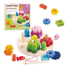 Магнітна риболовля 63544 (48) “WToys“, дерев’яна, фігури, вудка, рибки, сортер за кольорами та формами, в коробці
