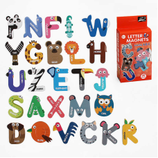 Магнітний алфавіт 202-4 (96/2) “Звірятки”, 26 елементів, англійська абетка, в коробці