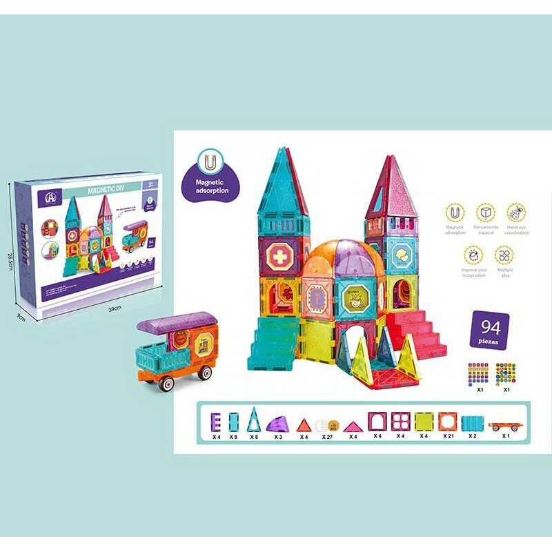 Магнітний конструктор CH 1012 (8) “Замок“, 94 деталі, в коробці